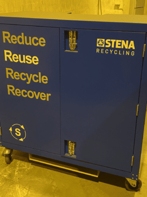Stena recycle återvinningsvagn för elektronik.