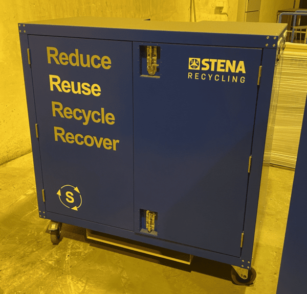 Stena recycle återvinningsvagn för elektronik.